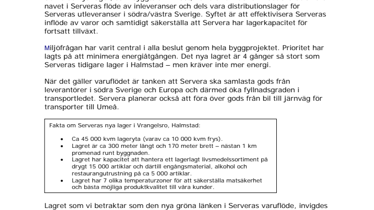 Servera invigde nytt lager i Halmstad