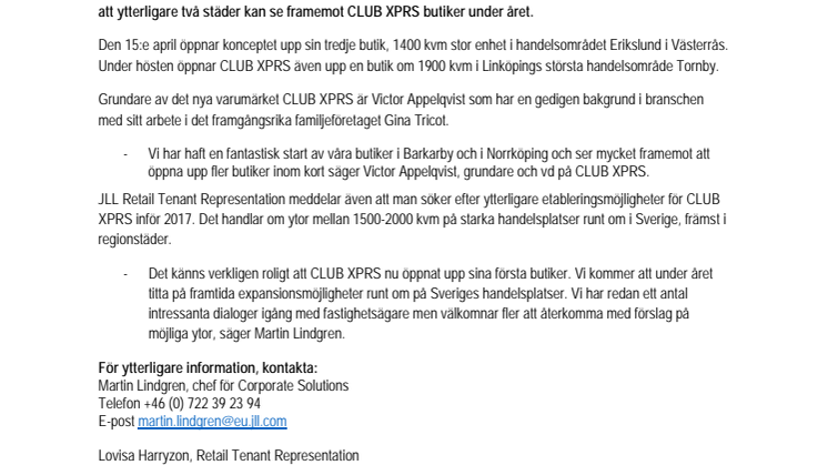 CLUB XPRS fortsätter sin expansion