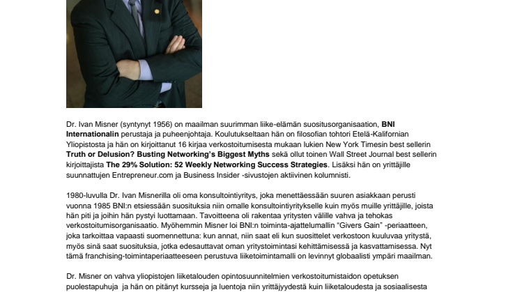 Dr. Ivan Misner - BNI:n perustajan henkilökuva