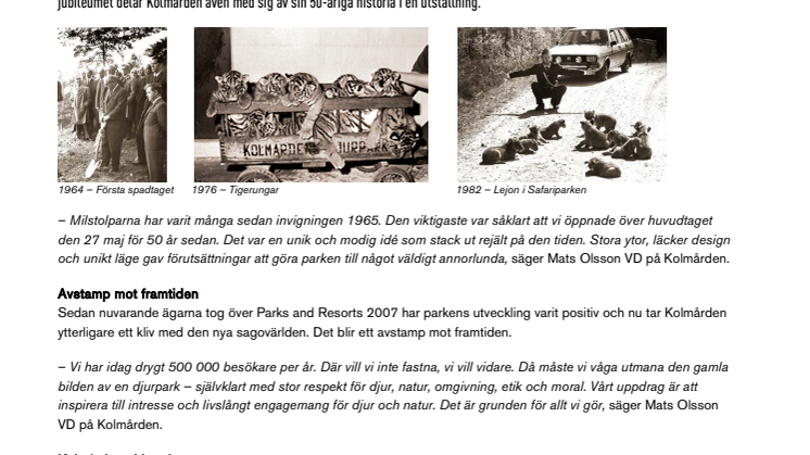 Den 27 maj firar Kolmården 50 år!