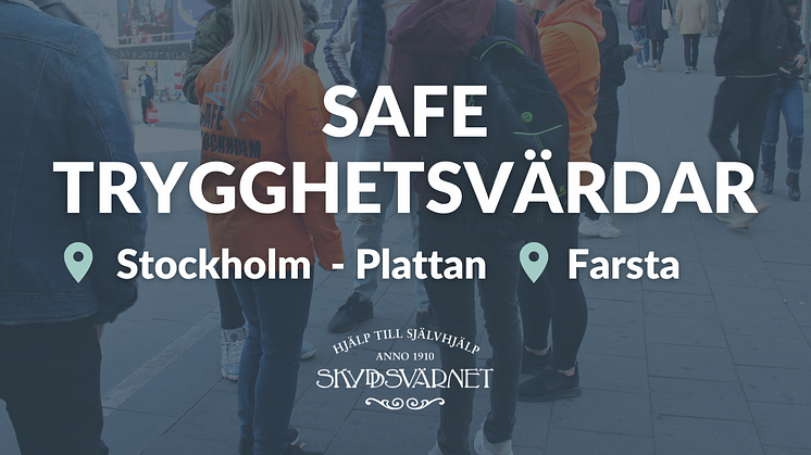 Från och med den 1 december kommer Skyddsvärnet, på uppdrag av Stockholms stad, arbeta trygghetsskapande och brottsförebyggande med trygghetsvärdar i Farsta. Foto: Skyddsvärnet