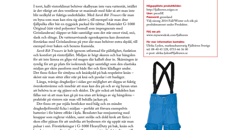 Sarek Bib Trousers - välutrustad hängselbyxa 
