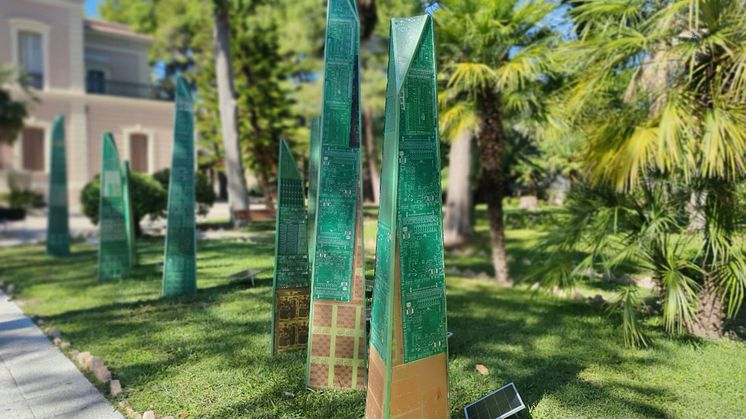 TCLGreen: a ground-breaking sustainable metaphysical art installation made of upcycled and discarded TCL electronic circuit boards.