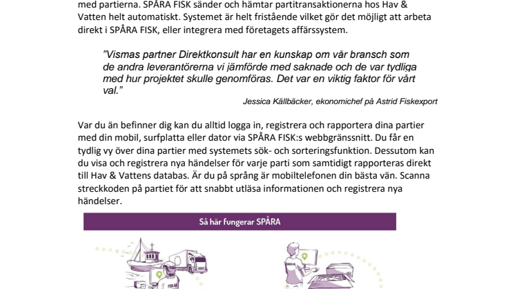 Direktkonsult lanserar SPÅRA FISK, ett system för spårbarhet i fiskbranschen