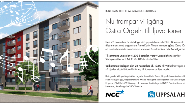 Uppsalahem och NCC bjuder in till ett musikaliskt spadtag