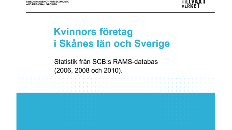 Antal företag som drivs av kvinnor resp män 2006-2010 Skåne