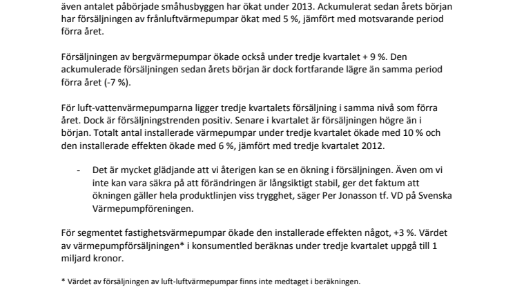 Värmepumpförsäljningen vänder uppåt