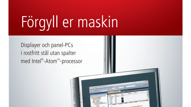 Rostfri stålpanel för inbyggnad från Beckhoff