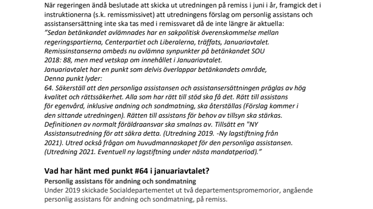 FUB om rätten till personlig assistans