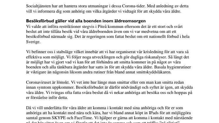 Information från socialtjänsten