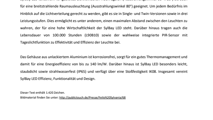 HOCH - HÖHER - SYLBAY LED von Feilo Sylvania