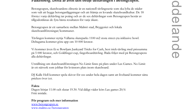 Skateboardens elitserie från Malmö kommer till Falkenberg