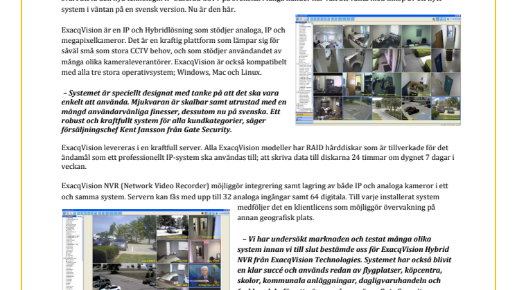 Kameraövervakning på svenska