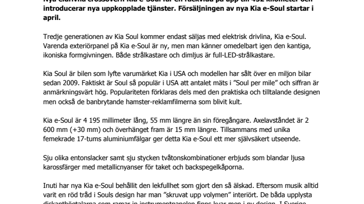 ​Premiär för nya elektriska Kia e-Soul på bilsalongen i Genève