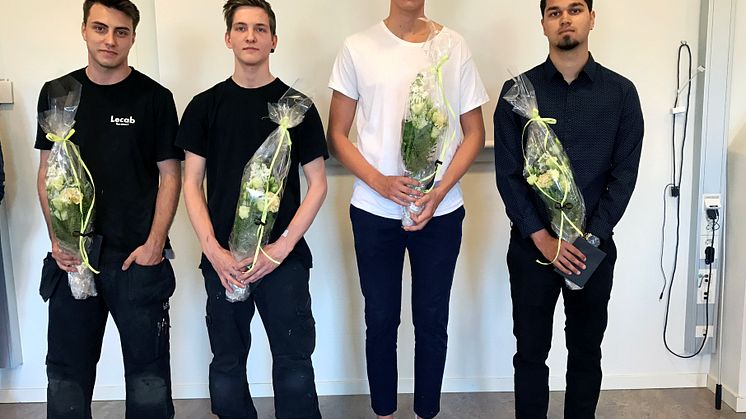 Joel Hedström, Rasmus Willig, David Bergin och John Bajer uppvaktades av gymnasienämnden. 