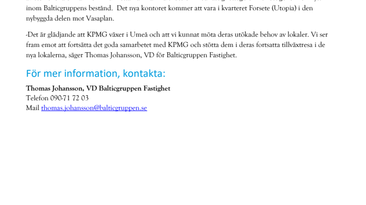 KPMG Bohlins expanderar i nybyggda lokaler i kvarteret Forsete (Utopia)