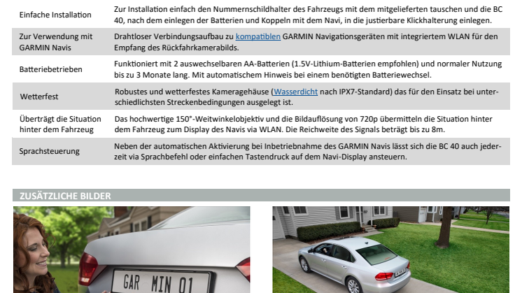 BC 40 Rückfahrkamera