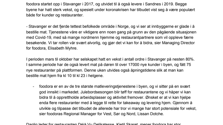 Matleveringstjeneste vil hjelpe restaurantene i Stavanger og Sandnes å overleve