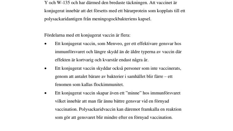 Vaccin mot meningokockbakterier