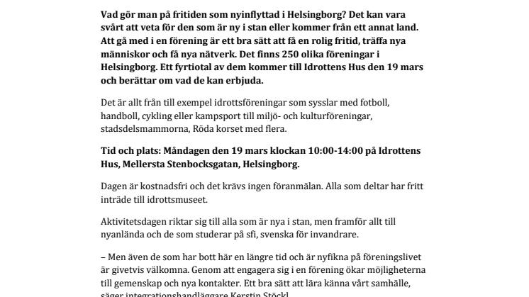 Ny i stan? Gå med i en förening!