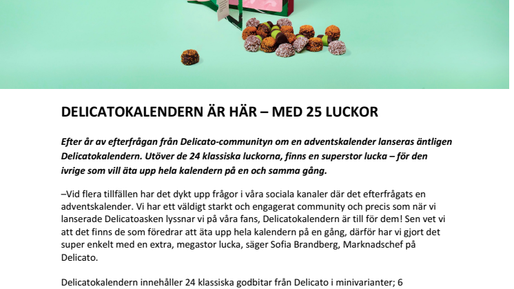DELICATOKALENDERN ÄR HÄR – MED 25 LUCKOR 