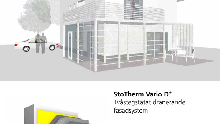 StoTherm Vario D + Tvåstegstätat dränerande fasadsystem 