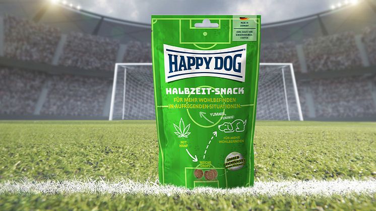 Sitz - Platz - Anpfiff: Happy Dog Halbzeit-Snacks - zum Ausgleich aufregender (Spiel)Momente