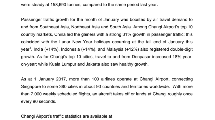 Operating Indicators for January 2017