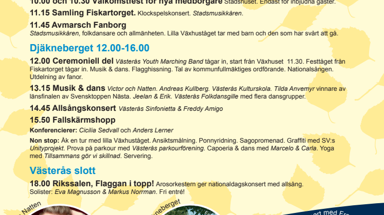 Program för nationaldagen 6 juni 2016