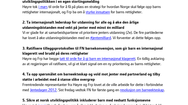 Plan Norges innspill til ny regjeringsplattform