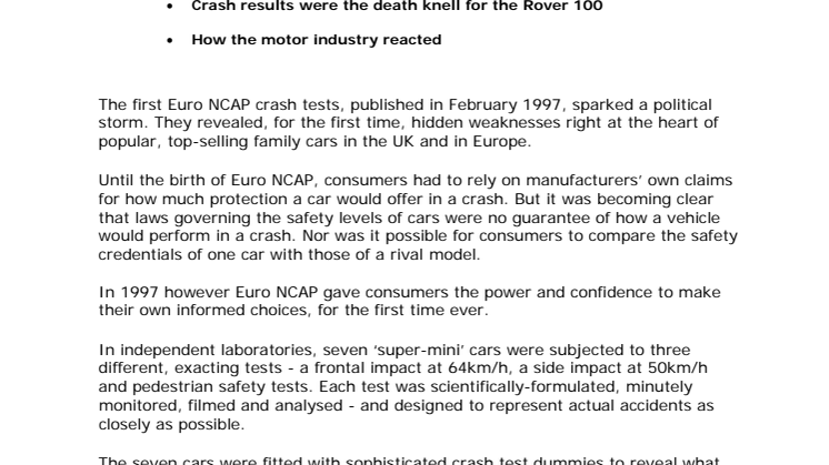The Birth of Euro NCAP