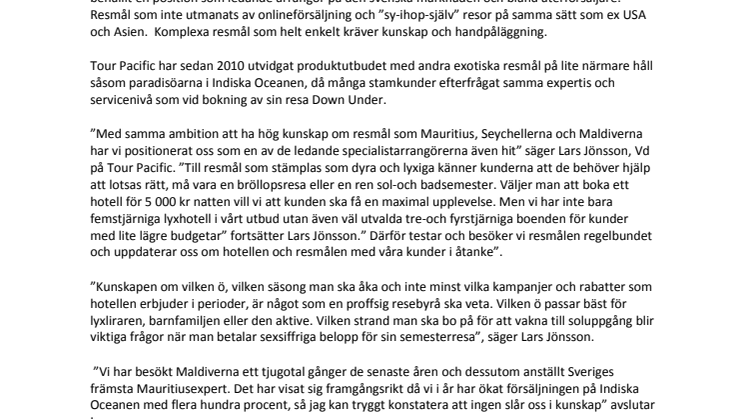 Researrangör breddar specialistkompetensen till ännu en ocean