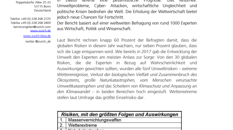 Global Risks Report 2018 zeichnet ein Bild mit wachsenden Risiken