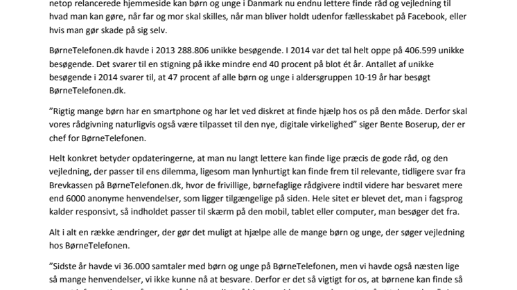 BørneTelefonen.dk opruster til den nye digitale virkelighed