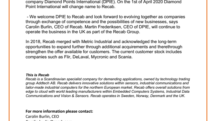 Recab is expanding 