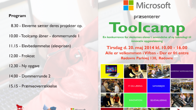 Program for Tool Camp i Viften d. 20. maj