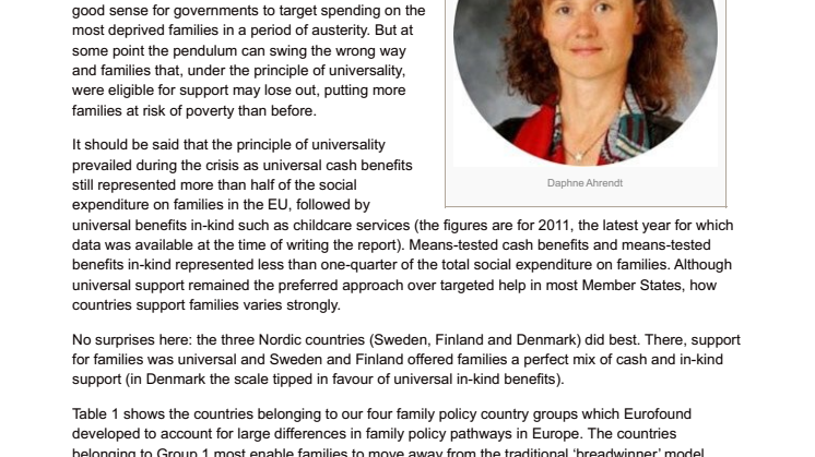 The Case For Universal Support For European Families