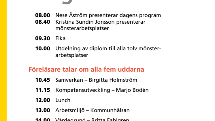 Program för 22 september