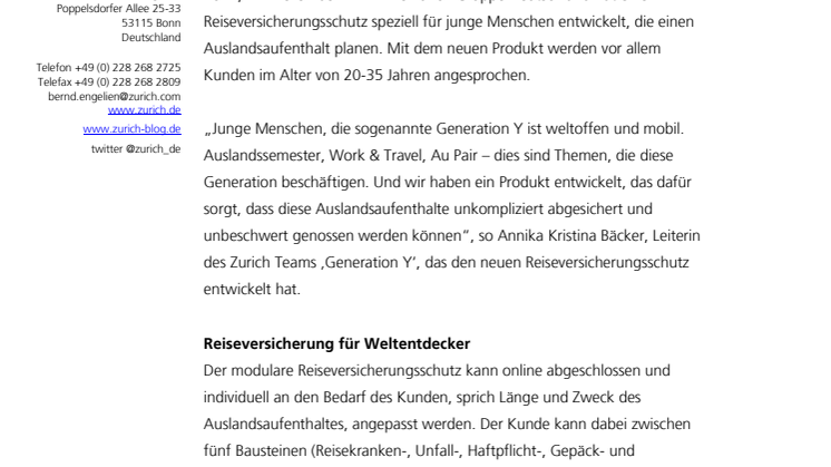Reisen, Leben und Lernen in der Ferne: Neues Versicherungsprodukt für Weltenbummler