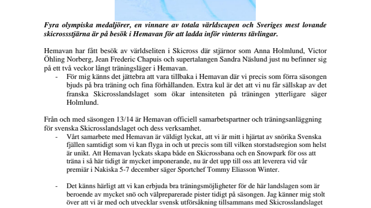 Världseliten i Skicross på plats i Hemavan
