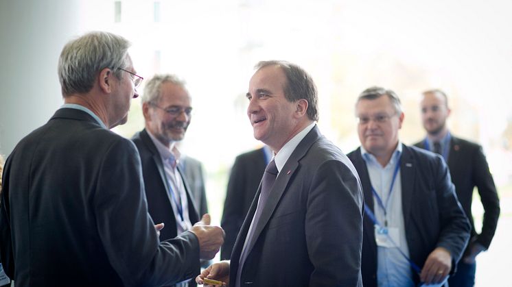 Stefan Löfven, Anders Ferbe och Ola Asplund på Industridagen 2013