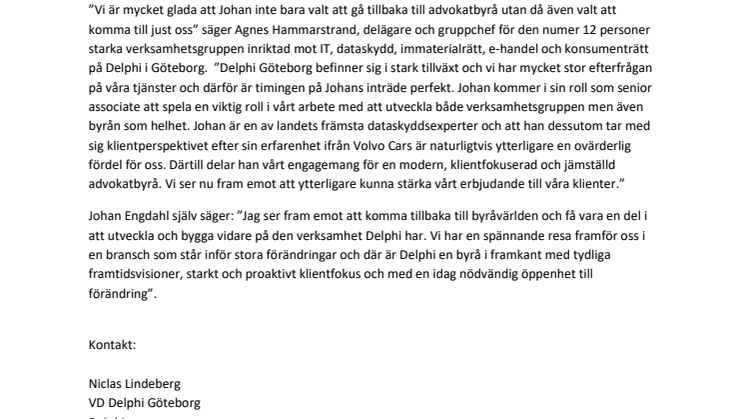 Advokatfirman Delphi rekryterar strategiskt för fortsatt tillväxt 