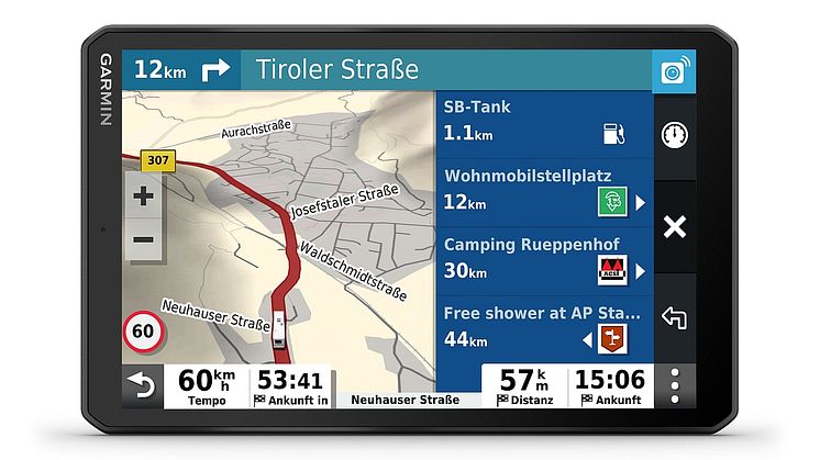 Camper 890 MT-D POIs entlang der Route