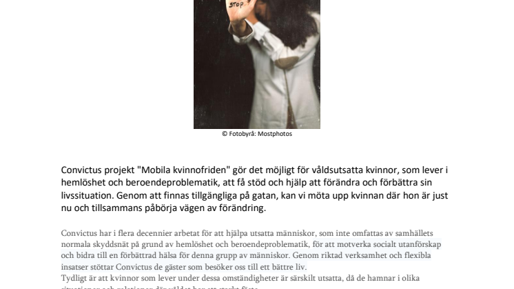 Convictus startar projektet "Mobila kvinnofriden"!