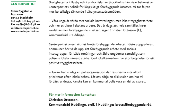 Centerpartiet tänker långsiktigt i Husby
