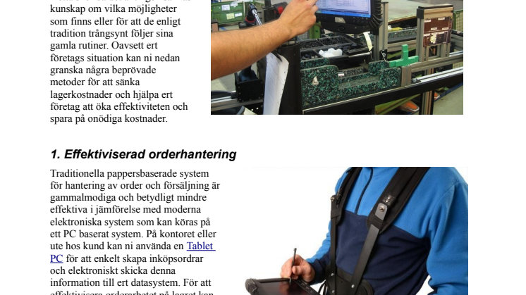 Fem sätt att sänka lagerkostnader med mobila Tablet PC