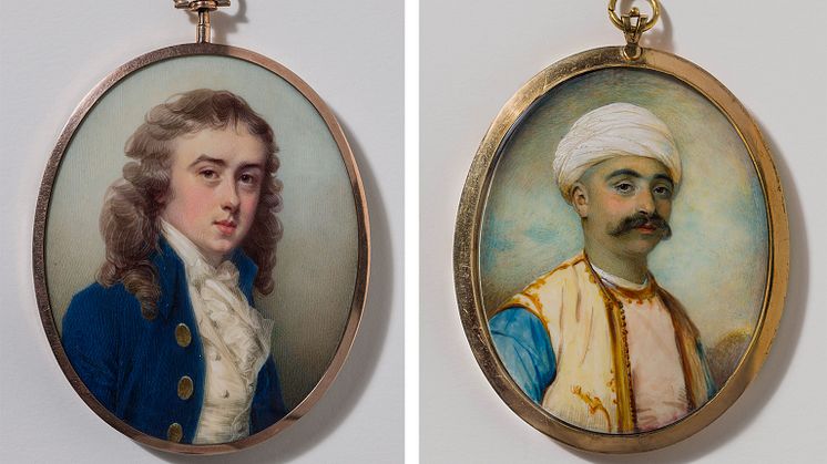 Jeremiah Meyer, A Boy In Blue Coat and Ozias Humphry, Portrait of Suliman Aga Le Luna. Photo: Anna Danielsson/Nationalmuseum. 
