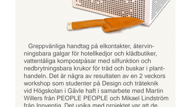 Design och träteknik jobbar med DuraPulp