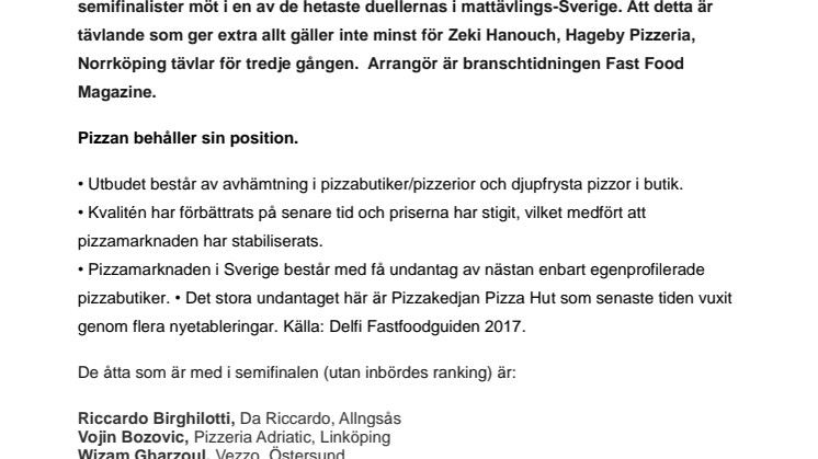 EXTRA EXTRA EXTRA ALLT –  6-7 september avgörs Pizza-SM