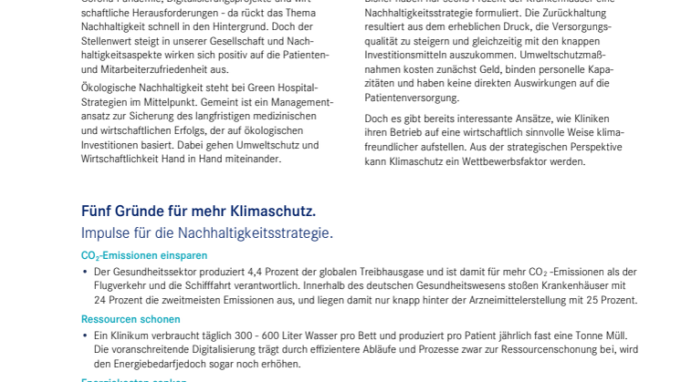 Green Hospitals: Klimaschutz trotz Kostendruck